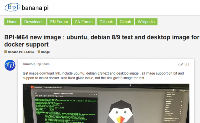 Screenshot-2018-2-19 BPI-M64 new image ubuntu, debian 8 9 text and desktop image for 64 bit with docker support