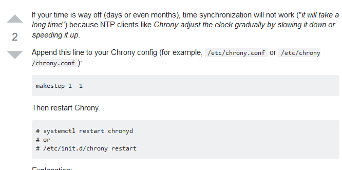 Screenshot_2019-04-15 Chrony time synchronization on huge time diff